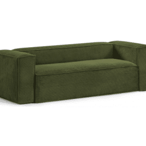 Blok 2-personers sofa i velour ripcurl B210 cm - Grøn