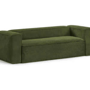 Blok 3-personers sofa i velour ripcurl B240 cm - Grøn