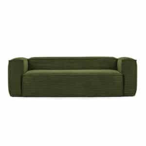 LAFORMA Blok 3 pers. sofa - grøn corduroy fløjl (240 cm)
