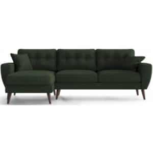 Gallieni venstrevendt chaiselong sofa i polyester 242 x 152 cm - Brun/Grøn