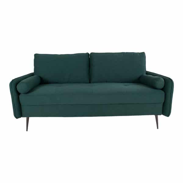 HOUSE NORDIC Imola 2,5 pers. sofa, m. armlæn - grøn stof og metal