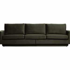 3-personers sofa i velour B282 cm - Varm grøn
