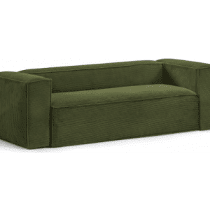 Blok 3-personers sofa i velour ripcurl B240 cm - Grøn