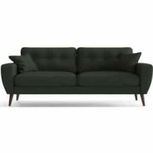 Gallieni 3-personers sofa i polyester B191 cm - Brun/Grøn