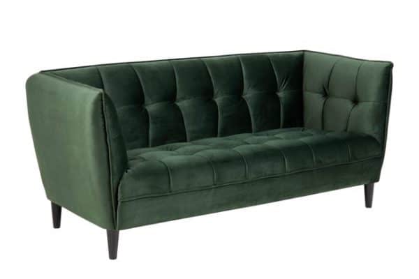 Johanne 2,5 pers sofa i grøn velour - L182 cm