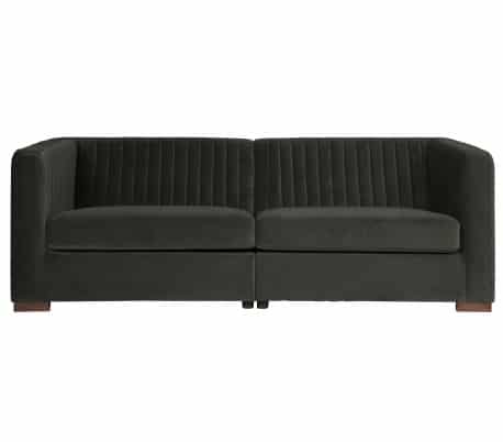 Moderne sofa i velour 215 cm - Varm grøn