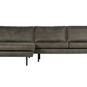 BEPUREHOME Rodeo sofa, m. venstre chaiselong - army grøn stof