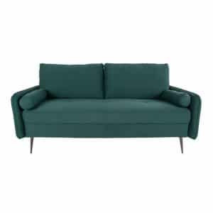 Sofa 2,5 Personers sofa i grøn med sort metal ben - 1301057