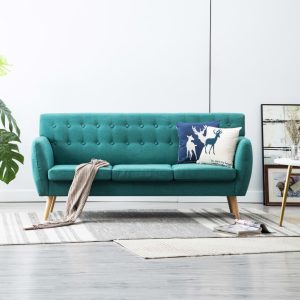 3-personers sofa stofbeklædning 172 x 70 x 82 cm grøn
