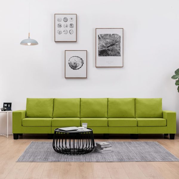 5-personers sofa stof grøn