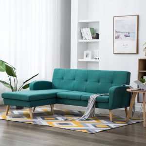 L-formet sofa stofbetræk 186 x 136 x 79 cm grøn