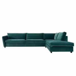 Latifa 3 pers. sofa med chaiselong - grøn/petrolium - højrevendt