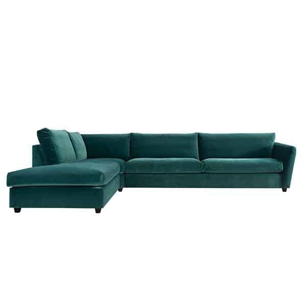 Latifa 3 pers. sofa med chaiselong - grøn/petrolium