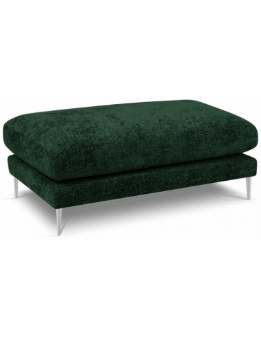 Jog puf til sofa i chenille 120 x 60 cm - Sølvgrå/Grøn