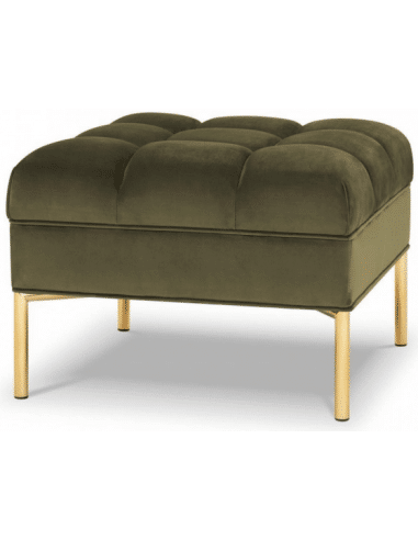 Karoo puf til sofa i velour 60 x 60 cm - Guld/Grøn