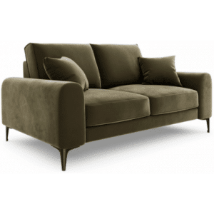 Larnite 2-personers sofa i velour B172 cm - Sort/Grøn