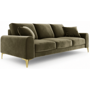 Larnite 3-personers sofa i velour B222 cm - Guld/Grøn