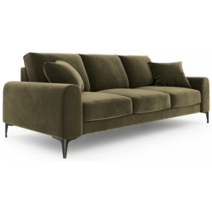 Larnite 4-personers sofa i velour B237 cm - Sort/Grøn