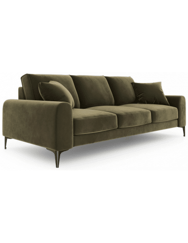 Larnite 4-personers sofa i velour B237 cm - Sort/Grøn