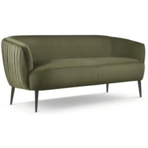 Moss 3-personers sofa i metal og velour B179 cm - Sort/Grøn