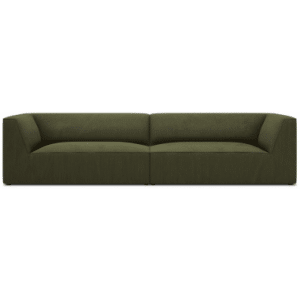 Ruby 4-personers sofa i corduroy B302 x D92 cm - Sort/Grøn