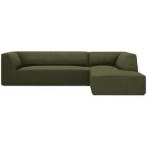 Ruby chaiselong sofa højrevendt i corduroy B273 x D180 cm - Sort/Grøn
