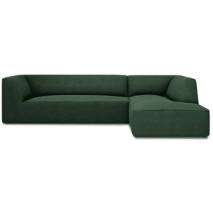 Ruby chaiselong sofa højrevendt i polyester B273 x D180 cm - Sort/Grøn