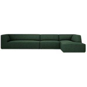 Ruby chaiselong sofa højrevendt i polyester B366 x D180 cm - Sort/Grøn
