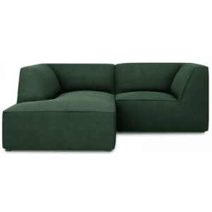 Ruby chaiselong sofa venstrevendt i polyester B186 x D180 cm - Sort/Grøn