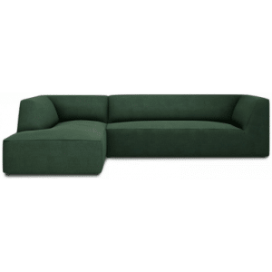 Ruby chaiselong sofa venstrevendt i polyester B273 x D180 cm - Sort/Grøn