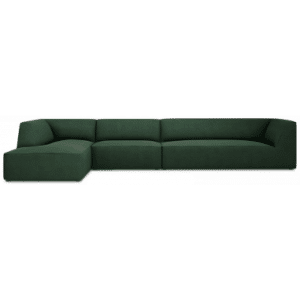 Ruby chaiselong sofa venstrevendt i polyester B366 x D180 cm - Sort/Grøn