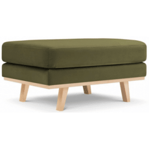 Tugela puf til sofa i bøgetræ og velour 86 x 60 cm - Bøg/Grøn
