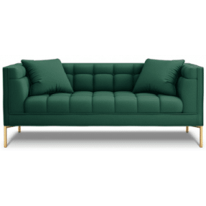 Karoo 2-personers sofa i metal og polyester B185 x D85 cm - Guld/Grøn