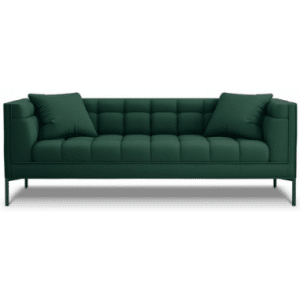 Karoo 3-personers sofa i metal og polyester B224 x D85 cm - Sort/Grøn