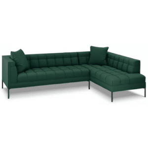 Karoo højrevendt chaiselong sofa i metal og polyester B270 x D185 cm - Sort/Grøn