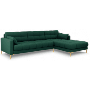 Mamaia højrevendt chaiselong sofa i polyester B293 x D185 cm - Guld/Grøn