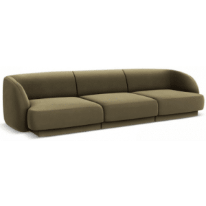 Miley 3-personers sofa i velour B259 x D85 cm - Grøn