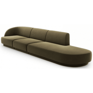 Miley højrevendt chaiselong sofa i velour B302 x D85 cm - Grøn