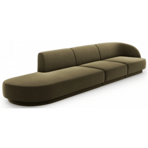 Miley venstrevendt chaiselong sofa i velour B302 x D85 cm - Grøn