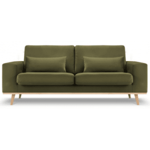 Tugela 2-personers sofa i bøgetræ og velour B199 x D93 cm - Bøg/Grøn