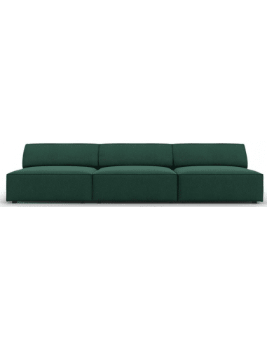 Jodie 3-personers sofa i polyester B240 x D102 cm - Sort/Grøn
