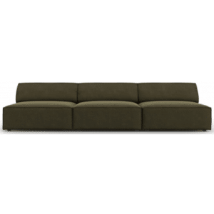 Jodie 3-personers sofa i velour B240 x D102 cm - Sort/Grøn