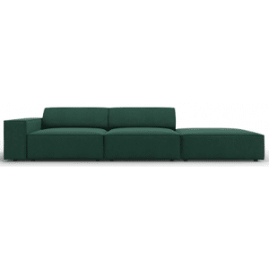 Jodie højrevendt 3-personers sofa i polyester B262 x D102 cm - Sort/Grøn