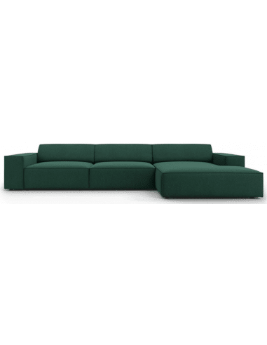 Jodie højrevendt chaiselong sofa i polyester B284 x D166 cm - Sort/Grøn