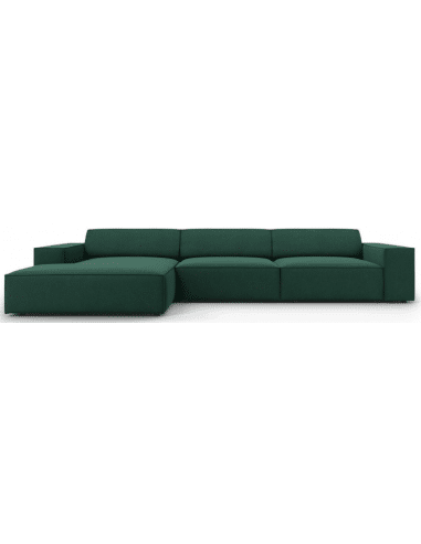 Jodie venstrevendt chaiselong sofa i polyester B284 x D166 cm - Sort/Grøn