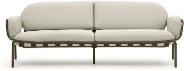 Joncols, Udendørs 3-personers sofa, moderne, nordisk, metal by Laforma (H: 72 cm. x B: 224 cm. x L: 80 cm., Grøn)