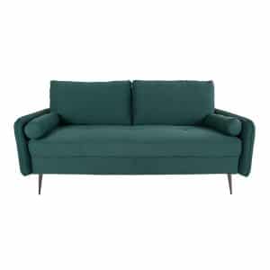 Imola 2,5 Personers Sofa - 2,5 Personers sofa, grøn med sort metal ben