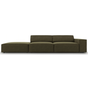 Jodie venstrevendt 3-personers sofa i velour B262 x D102 cm - Sort/Grøn