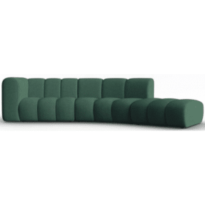 Lupine højrevendt 5-personers buet sofa i chenille B335 x D87 - 166 cm - Sort/Grøn