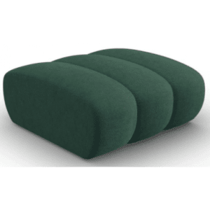 Lupine puf til sofa eller lænestol i chenille B90 x D87 cm - Sort/Grøn